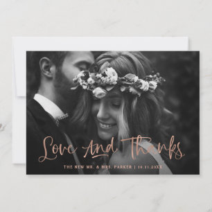 Tarjeta De Agradecimiento Amor y gracias   Boda fotográfico con guión corto