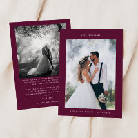 Amor y gracias Boda Minimalista Foto Cranberry