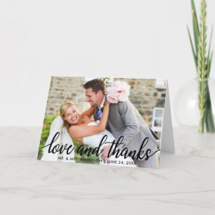 Tarjeta De Agradecimiento Amor y gracias Boda moderno Sr. y Sra. Fold