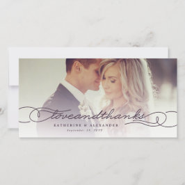 Tarjeta De Agradecimiento Amor Y Gracias Boda Multifoto De Guión Elegante