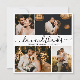 Tarjeta De Agradecimiento Amor y gracias Boda Script Foto Gracias Coche