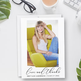 Tarjeta De Agradecimiento Amor y gracias caligrafía - Graduación de foto de