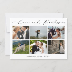 Tarjeta De Agradecimiento Amor Y Gracias Collage de fotos Boda