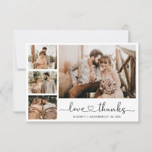 Tarjeta De Agradecimiento Amor y gracias Collage de fotos Boda corazón graci