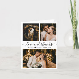 Tarjeta De Agradecimiento Amor y gracias Collage de fotos Boda Gracias