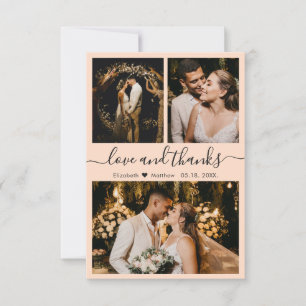 Tarjeta De Agradecimiento Amor y gracias Collage de fotos Boda Gracias 