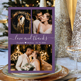 Tarjeta De Agradecimiento Amor y gracias Collage de fotos Mauve Gracias