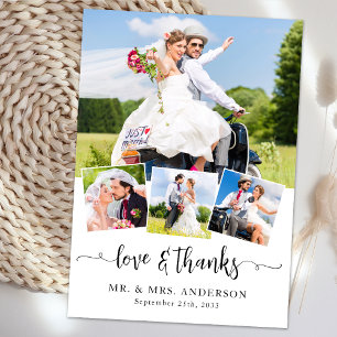 Tarjeta De Agradecimiento Amor y gracias Collage de fotos Personalizado de b