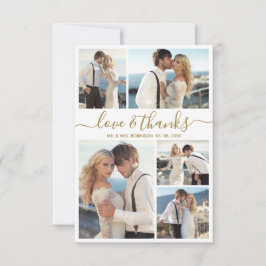 Tarjeta De Agradecimiento Amor y gracias Collage de fotos Script Boda Gracia