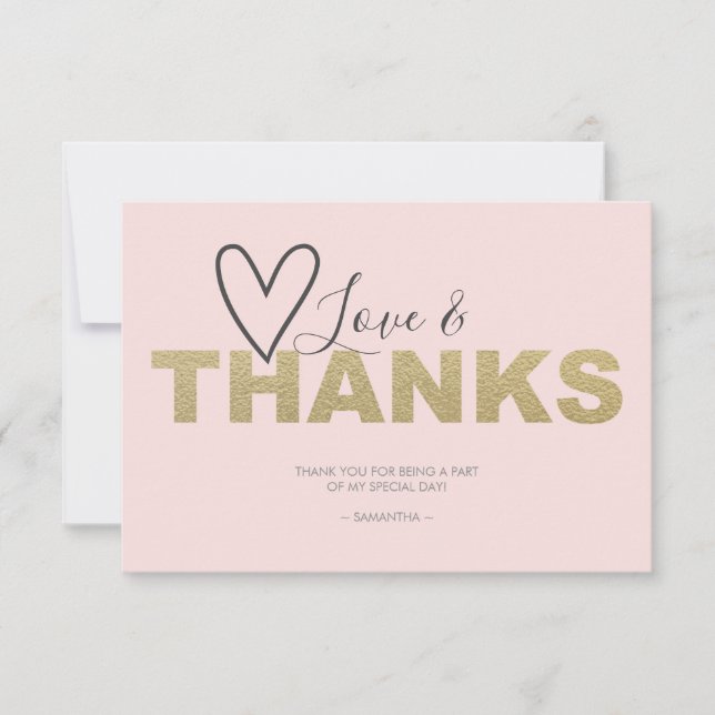 Tarjeta De Agradecimiento Amor y Gracias Corazón Gracias (Anverso)