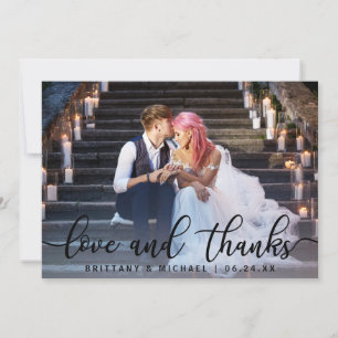 Tarjeta De Agradecimiento Amor y gracias Foto Boda moderna Gracias