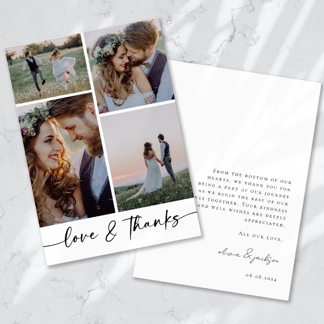 Tarjeta De Agradecimiento Amor y Gracias Modern Cuatro Bodas de fotos Gracia (Subido por el creador)