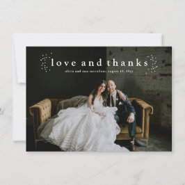Tarjeta De Agradecimiento Amor y gracias simple Boda fotográfico