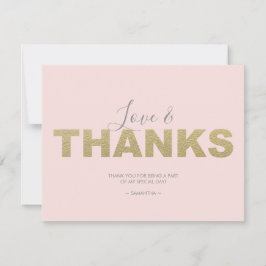 Tarjeta De Agradecimiento Amor y Gracias X y O Gracias