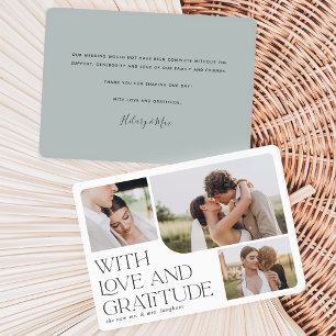 Tarjeta De Agradecimiento Amor y gratitud Boda de varias fotos