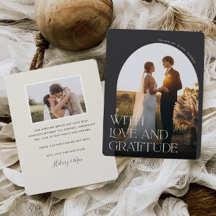 Tarjeta De Agradecimiento Amor y Gratitud   Boda fotográfico de Arch