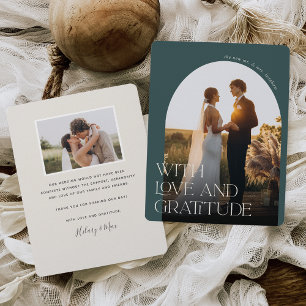 Tarjeta De Agradecimiento Amor y Gratitud   Boda fotográfico de Arch