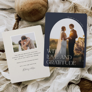 Tarjeta De Agradecimiento Amor y Gratitud   Boda fotográfico de Arch