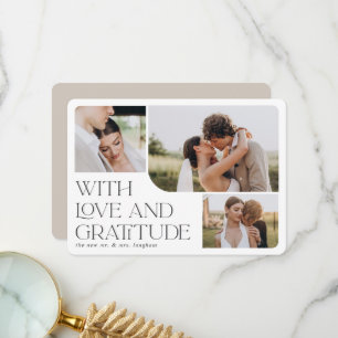 Tarjeta De Agradecimiento Amor y Gratitud   Boda multifotográfico