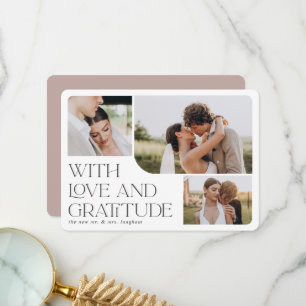 Tarjeta De Agradecimiento Amor y Gratitud Boda multifotográfico