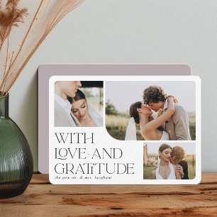 Tarjeta De Agradecimiento Amor y Gratitud Boda multifotográfico