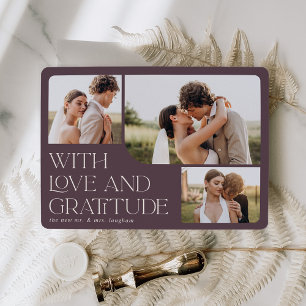 Tarjeta De Agradecimiento Amor y Gratitud   Boda multifotográfico