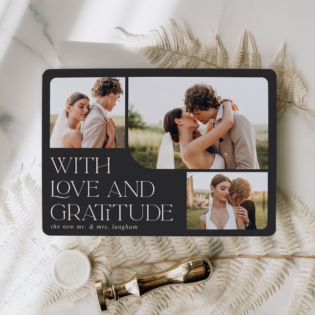 Tarjeta De Agradecimiento Amor y Gratitud | Boda multifotográfico (Subido por el creador)