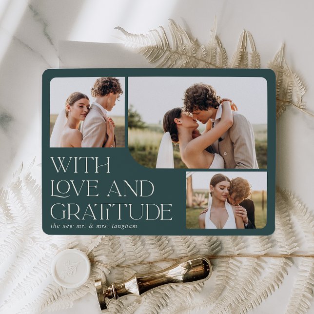 Tarjeta De Agradecimiento Amor y Gratitud | Boda multifotográfico (Subido por el creador)