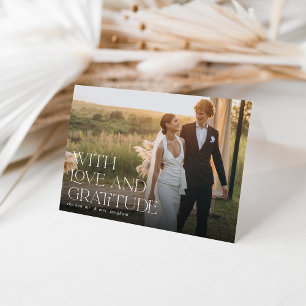 Tarjeta De Agradecimiento Amor y Gratitud   Foto Boda horizontal doblada