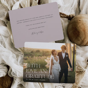Tarjeta De Agradecimiento Amor y Gratitud Plano de fotos Boda horizontal