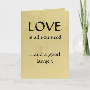 Tarjeta De Agradecimiento Amor y un buen abogado