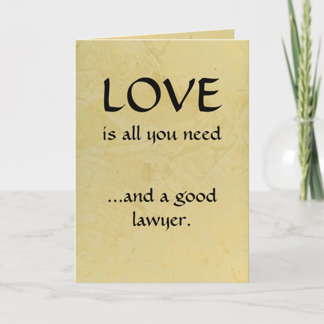 Tarjeta De Agradecimiento Amor y un buen abogado (Anverso)