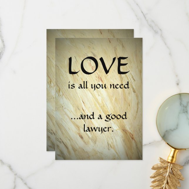 Tarjeta De Agradecimiento Amor Y Un Buen Abogado Gracias (Anverso/Reverso In Situ)