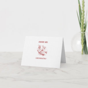 Tarjeta De Agradecimiento Amore Mio Amor Desde Italia Retro Chic