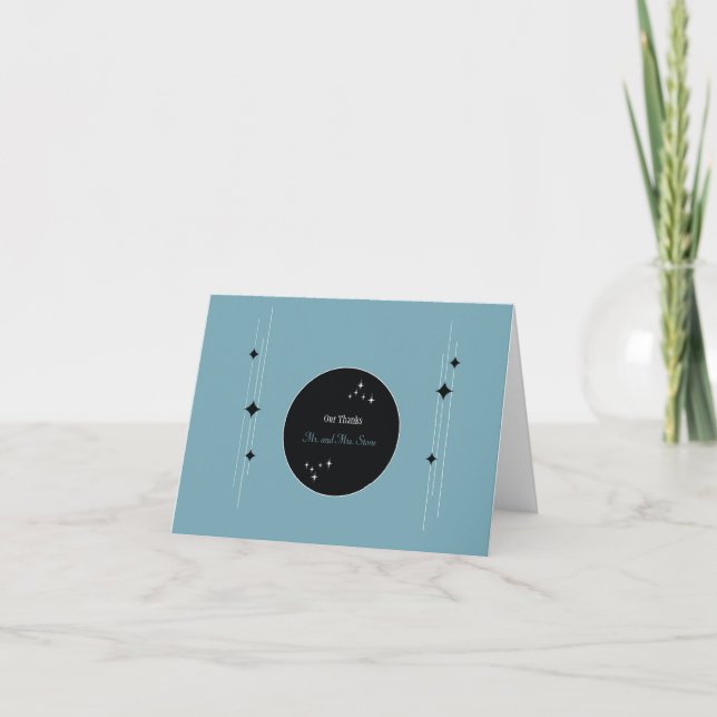 Tarjeta De Agradecimiento Amsterdam le agradece: Azules claros (Anverso)