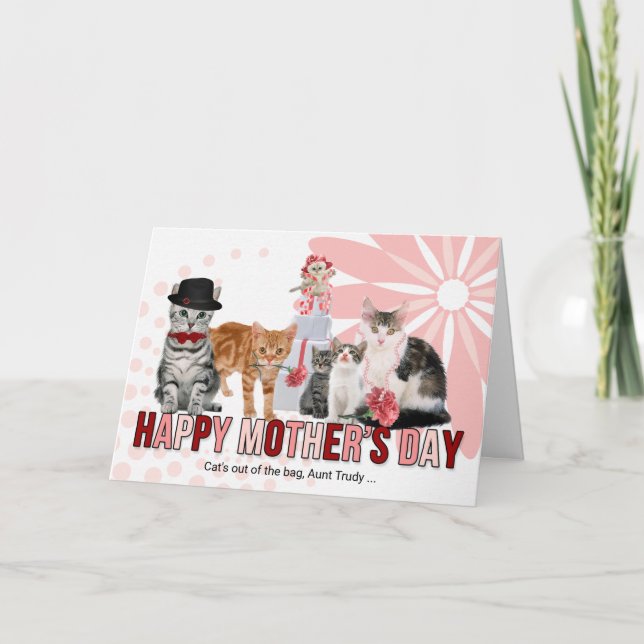 Tarjeta De Agradecimiento Añadir la relación o nombrar gatos del día de la m (Anverso)