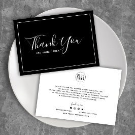 Tarjeta De Agradecimiento Añadir logotipo Borde blanco Color editable Gracia