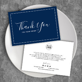 Tarjeta De Agradecimiento Añadir logotipo Borde blanco Color editable Gracia