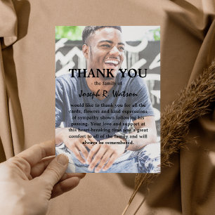 Tarjeta De Agradecimiento Añadir su propia foto y texto simpatía moderna