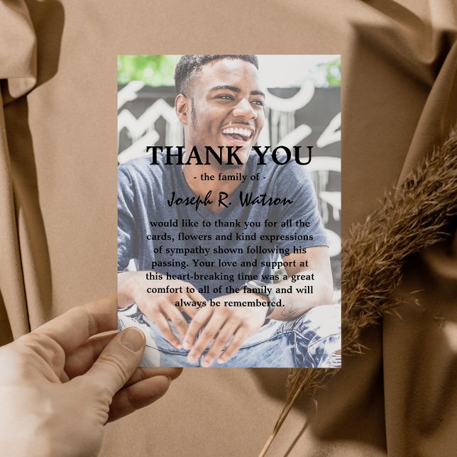 Tarjeta De Agradecimiento Añadir su propia foto y texto simpatía moderna (Subido por el creador)