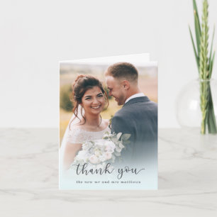 Tarjeta De Agradecimiento Añadir tu Boda de guiones de Eucalyptus Elegante f