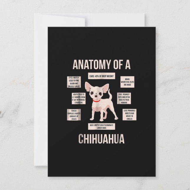 Tarjeta De Agradecimiento Anatomía de un divertido regalo de cachorro chihua (Anverso)