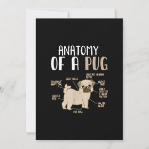 Tarjeta De Agradecimiento Anatomía De Un Mascota De Perro De La Raza De Pug