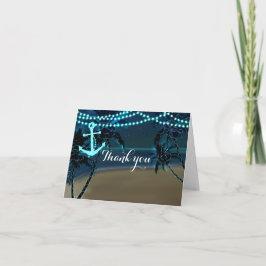 Tarjeta de agradecimiento Anchor Beach Palm Trees