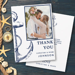 Tarjeta De Agradecimiento Anchor Nautical Photo White