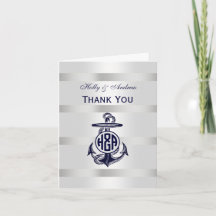 Ancla Azul Monograma Circular Plata Blanco Marina 