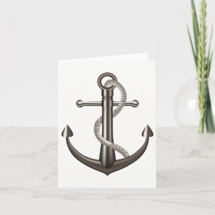 Tarjeta De Agradecimiento Ancla de barco gris náutico - Marinero - Gracias A