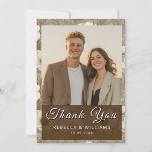 Tarjeta De Agradecimiento Anémonas de champán vintage flor de boda junto al