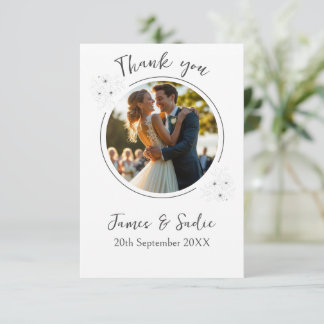 Tarjeta De Agradecimiento Anemone en blanco plano