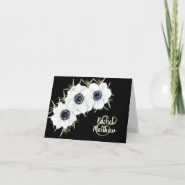 Tarjeta De Agradecimiento Anemone Floral Watercolor Boda Gracias